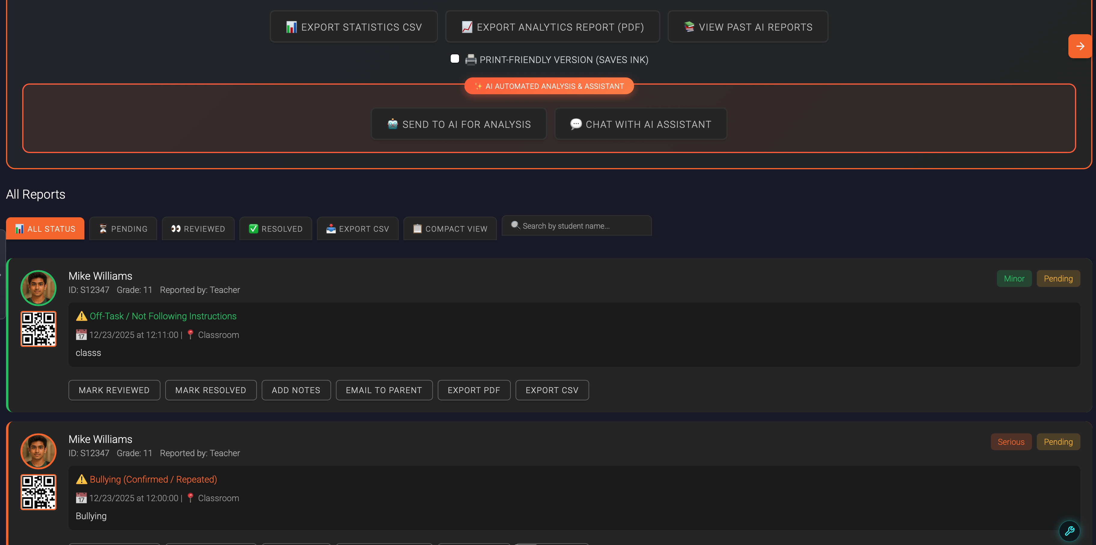 Incident Detail & Tracking